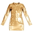 thumbnail image 4 of QHFBli Femmes Brillant Col Roulé Manches Longues Gymnastique Danse Justaucorps justaucorps Shorts Combinaison Rave, 4 of 4