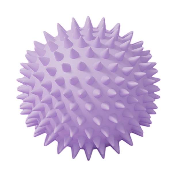 Pelota de masaje con púas, pelota compacta para masaje muscular de espalda, hombros, pies y manos. Púrpura