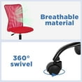 thumbnail image 5 of FDW Ergonomic Armless Office Chair with Adjustable Height, Lumbar Support for Adults(Red), 5 of 7