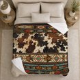 thumbnail image 5 of Autumn Halloween Cowhide Print, Festive Halloween Scene, Warm Flannel Blanket for Ranch House and Living Room with Detailed Artwork, Art Lovers Christmas Gift, Festive Home Decor, 5 of 9