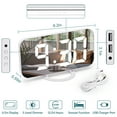 Digital Alarm Clock, Digital Clock Large Display Number, LED Electric Alarm Clocks Mirror Surface for Makeup with Diming Mode, 3 Levels Brightness, Dual USB Ports Modern Decoration for Home Bedroom - image 8 of 10