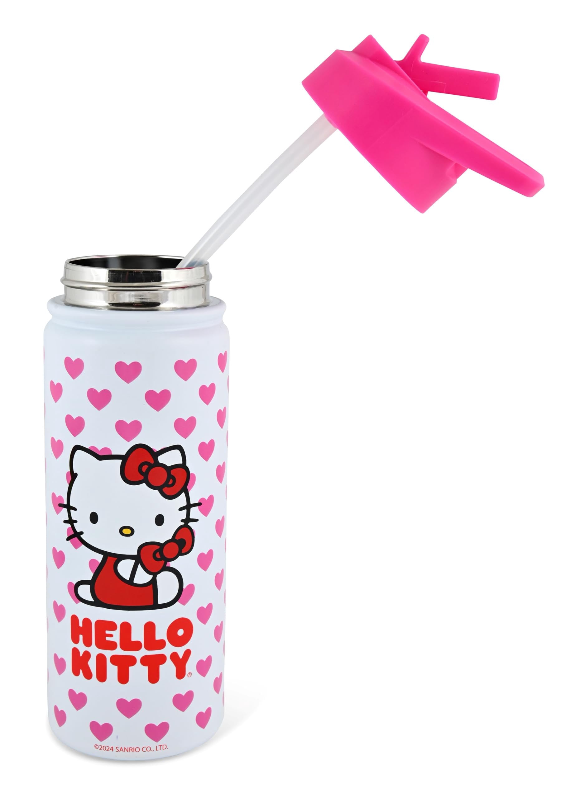 Sanrio Hello Kitty Insulated Water Bottle  20 oz Stainless Steel Thermos for Kids  Hello Kitty Cup for Girls, Boys  Keeps Cold 24 Hrs, Hot 12 Hrs