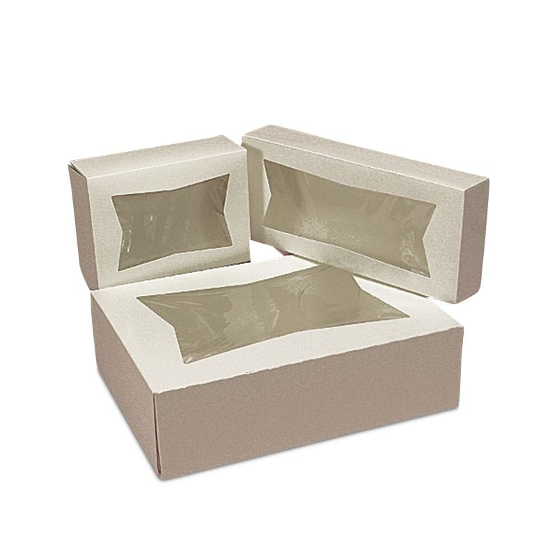 White Window Cake Box 8" X 5 3/4" X 2 1/2" Quantity 200 by Paper