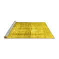 thumbnail image 2 of Ahgly Company Machine Washable Indoor Round Abstract Yellow Contemporary Area Rugs, 8' Round, 2 of 4