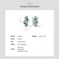 thumbnail image 3 of Santuzza 925 Sterling Silver Oval Gemstone Cluster Huggie Earring Green Spinel Cubic Zirconia Dangle Earrings for Women, 3 of 4
