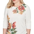 thumbnail image 4 of Alfred Dunner Womens Petite Asymmetric Floral Side Tie Top, 4 of 4