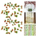 thumbnail image 2 of 7.2FT Flower Garland Fake Rose Vine Artificial Hanging Rose Ivy Hanging Floral Garlands Wedding Arch Garden Background Decor Fake Flower Garland Artificial Rose Blossom Vine, 2Pcs(Orange,86.6x2"), 2 of 9