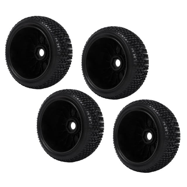 RC Rubber Tire, Thickened Design Plastic Hub Friction Enhancement 1/8 RC Wheel for Car Black,Red,White