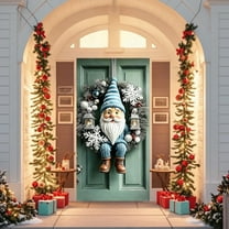 kladzum 71x35 Inches Christmas Door Cover Festive Party Decoration Door Curtain, Hanging Background Cloth Exquisite Print Christmas Door Covers for Front Door, Walls, Windows