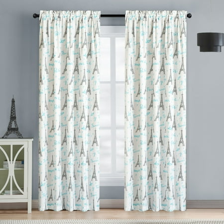 American Kids Bonjour Rose Gold Paris Curtain Panel Set Of 2