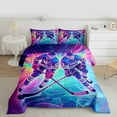 thumbnail image 2 of Manfei Ice Hockey Bedding Comforter Set for Kids, American Sports Twin Comforter Sets, Cartoon Sport Theme Reversible Bedding Set, Lightweight Room Decor, 2-Piece, 2 of 8