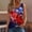 Blue, variant on 250th Anniversary Tank Tops for Women 2026 - Patriotic Tie-Dye Square Neck Sleeveless Tees - 1776-2026 USA Star Print Casual Summer Blouse Blue L