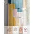 thumbnail image 6 of Abstract Sheer Curtains 84 Inches Long 2 Panels Geometric Color Block Lines Oil Painting Modern Style Light Filtering Semi Sheer Window Curtains Drapes for Bedroom Living Room 52"x84", 6 of 7