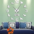 thumbnail image 2 of Briard Dog Breed Wall Clock Modern Design Berger de Brie Large Watch Clocks Berger Briard Horologe Self Adhesive Wall Stickers(Silver,37inch), 2 of 8