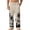 Khaki, variant on Linen Pants for Men Straight Leg Palm Tree Loose Fit Drawstring Elastic Waist Trendy Outdoor Trousers for Walking