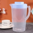 thumbnail image 2 of EeaseCA 1pc Cold Water Pitcher High Temperature Resistant Plastic Beverage Pitcher with Large Capacity for Storage Soy Milk Juice Scented Tea 2L(Blue), 2 of 8