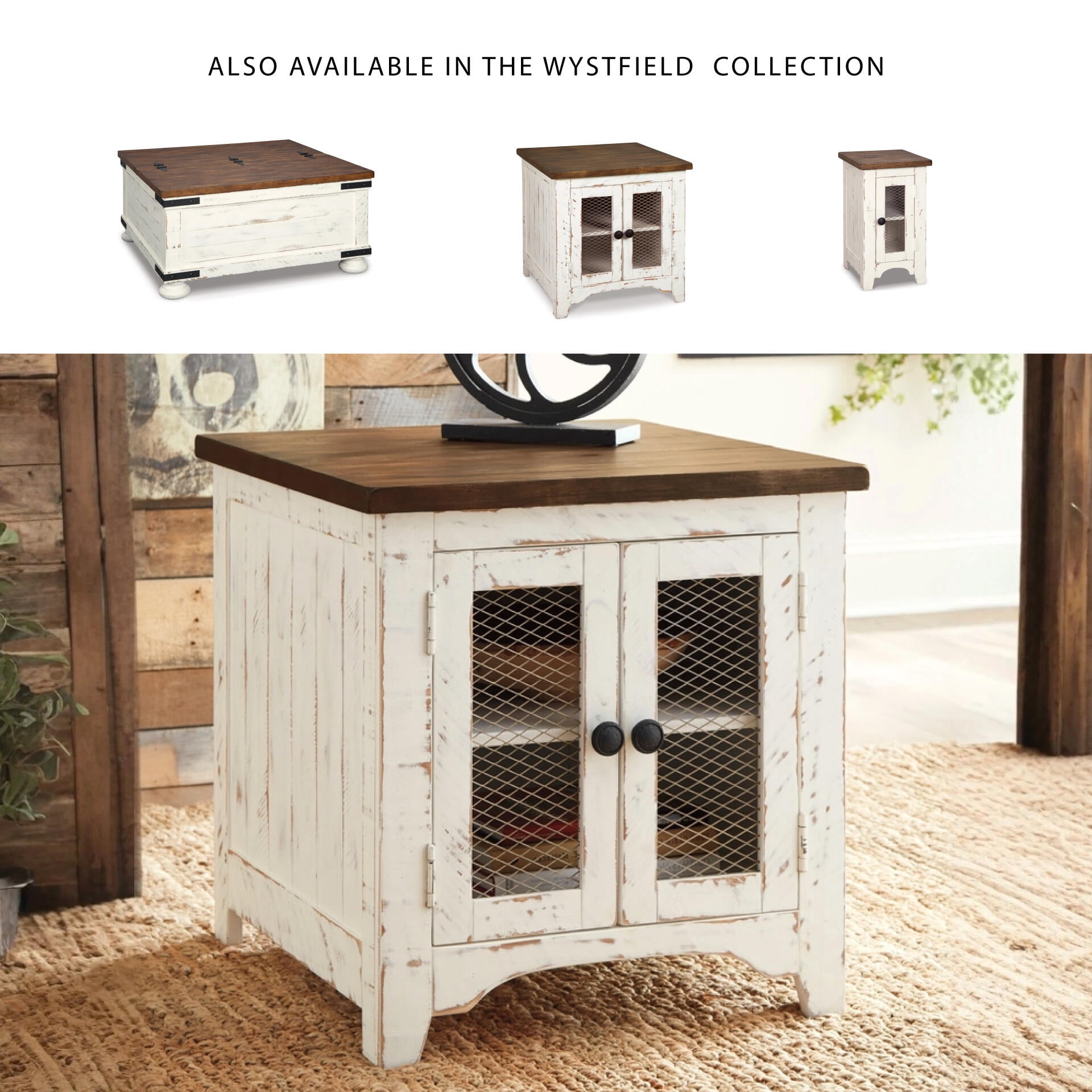 Signature Design by Ashley Casual Wystfield End Table  White/Brown