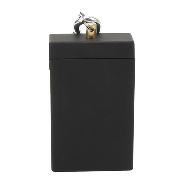 Mini Portable Stainless Steel Pocket Ashtray with Mountaineering Buckle Cigarette Ash Holder for Outdoor Travel Black