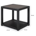 thumbnail image 5 of Coco 22 Inch Modern Patio Side Table, Bottom Shelf, Wicker Frame, Espresso- Saltoro Sherpi, 5 of 5