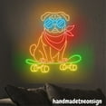 thumbnail image 2 of Handmadetneonsign Pug Skateboarding Neon Sign, Pug Dog Wall Art Light, Pug Dog Home Wall Decor 039121, 2 of 5