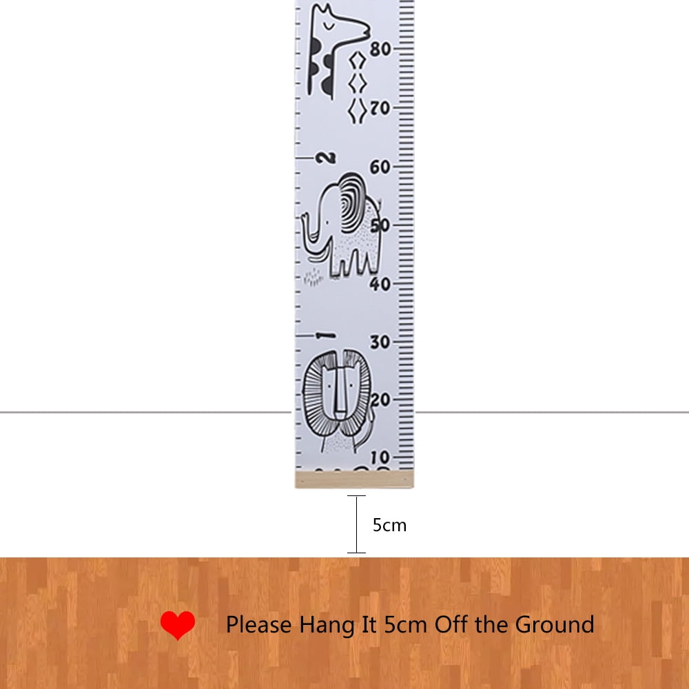 Phomnd Baby Growth Chart,Growth Height Chart Canvas and Wood Frame Cute Cartoon Animals Handing Removable Wall Ruler for Baby Kids Children Room Wall Decor 78.7 x 8.3