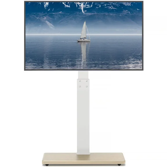 Height Adjustable TV Stand with Light Wood Base for 40"-75" TVs, ±30° Tilt Mount, 2-Level Height Settings, VESA 100x100 to 600x400mm, Holds up to 110 lbs, Oak