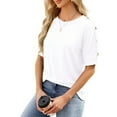 thumbnail image 2 of Scyoekwg Womens Short Sleeve Tops Short Sleeve Tops Women's Shirts Casual Womens Summer Fashion Loose Comfy Clothes Ladies Blouses Dressy Casual, 2 of 7