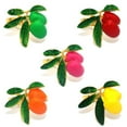 thumbnail image 3 of Xiao Hua Servilleteros decorativos de escritorio para hotel, restaurante, aleación de imitación de fruta dorada, 12 unidades (verde), 3 of 3
