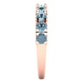 thumbnail image 4 of 1 ctw Wedding Band for Women - 18K Rose Gold Simulated Blue Diamond Stackable Eternity Ring, 4 of 6