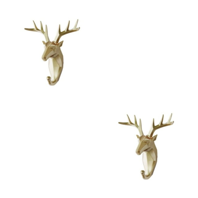 Maytalsory Animal Head Key Hook Sturdy And Durable Construction Adding Touch Of Whimsy golden (deer) 2Set