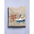 thumbnail image 3 of Roll With It. Rollerskates Sweatshirt Women -Victoria Barnes Designs, Female Large, 3 of 4