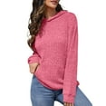 thumbnail image 5 of Casual Loose Fit Long Sleeve Hoodie With Ribbed Texture Sweatshirt, 5 of 8