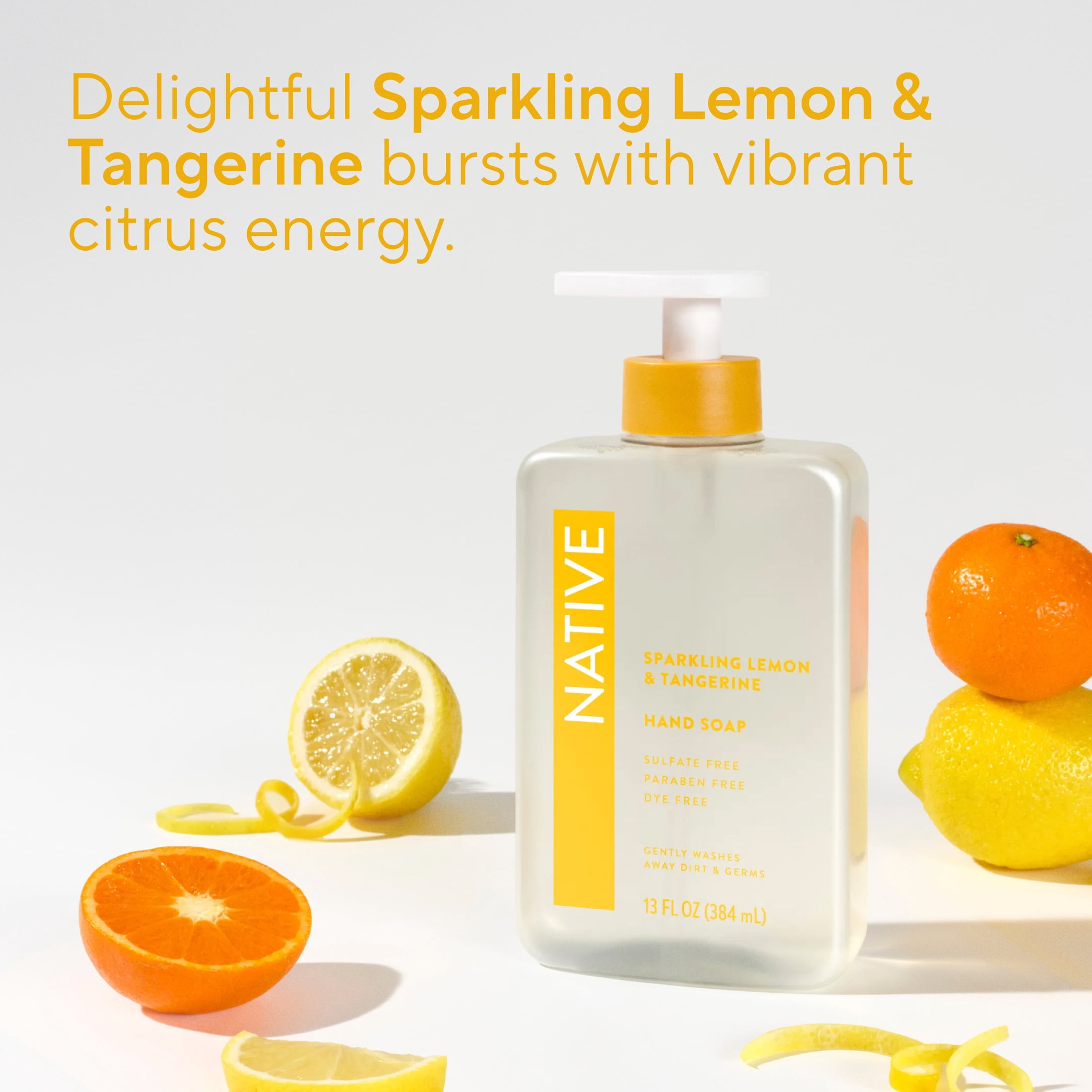 (6 pack) Native Liquid Hand Soap, Sulfate Free, Sparkling Lemon & Tangerine, 13 fl oz