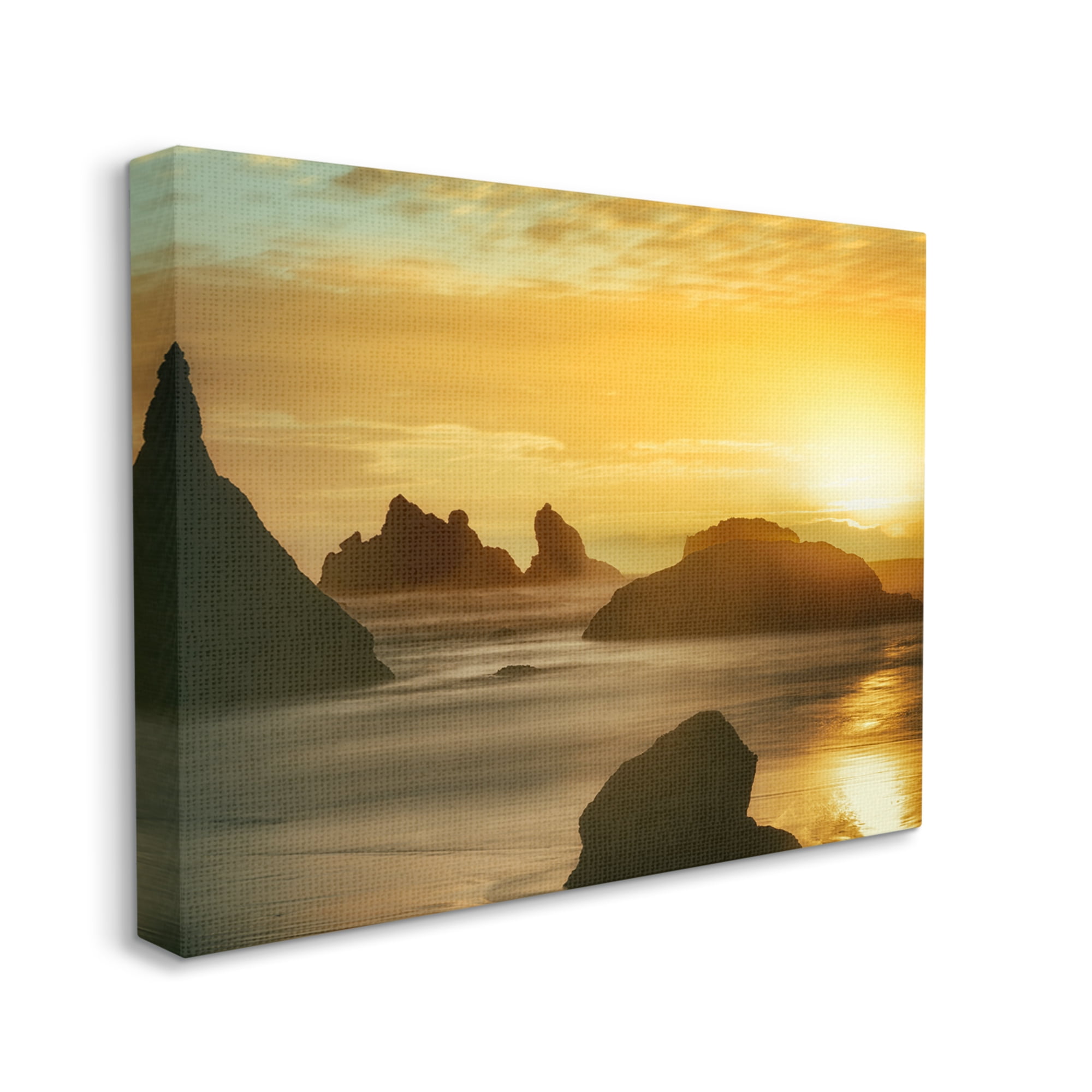 Stupell Industries Sea Stacks at Sunset Nature Photography Gallery Wrapped Canvas Print Wall Art, 48 x 36