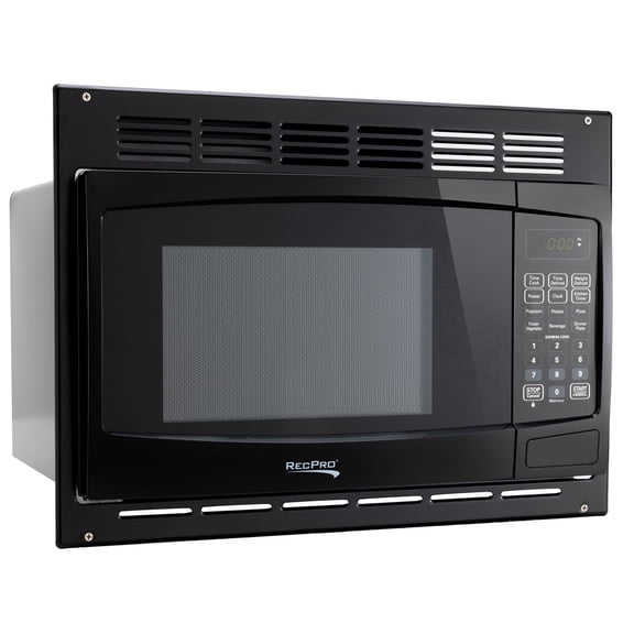 RecPro RV Microwave with Trim Kit | 1.0 Cu. Ft. | 900W | Direct replacement for Greystone and High Pointe