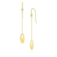 thumbnail image 1 of 14k Yellow Gold Cutout Oval Chain Dangling Earrings, 1 of 2