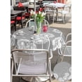 thumbnail image 4 of Outdoor Tablecloth with Umbrella Hole and Zipper, White Dandelion Round Table Cloth 60 Inch Waterproof Tablecloth, Spring Plants Flowers Vintage Gray Picnic Table Cover for Patio Camping, 4 of 7