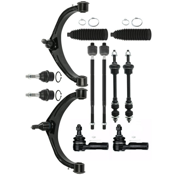 SCITOO 12pcs Suspension Kit For 2013-2018 For Ram 1500 w/ Suspension Parts Upper Control Arm and Ball Joint Lower Ball Joint Sway Bar End Link Inner Tie Rod End Outer Tie Rod End w/ Boots