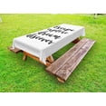 thumbnail image 1 of Explore Outdoor Tablecloth, Hand Drawn Brush Calligraphy Quote Escape Explore Dream Discover Lettering, Decorative Washable Fabric Picnic Tablecloth, 58 X 120 Inches, Black and White, by Ambesonne, 1 of 2