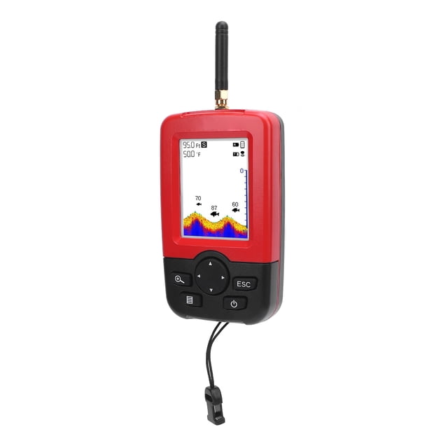 Portable Sonar Fish Finder, 125KHz Sturdy Smart Operating 2 To 148ft Depth Range Wireless Fish Finder 2.8in Color Screen for Outdoor