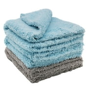 ALL4DETAIL 550GSM Microfiber Towels,16" x 16" Edgeless Thick Plush Absorbent Autocare Cleaning Cloths, Washable Car Drying Towels (3 PCS)