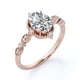 thumbnail image 4 of Anillo de compromiso JeenMata de 1,5 quilates con bisel de filigrana vintage, forma ovalada, moissanita y 5 piedras milgrain, chapado en oro rosa, 4 of 6