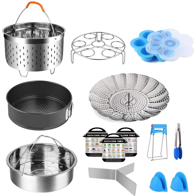 Happyline 14 Pcs Instant Pot Accessories Set,Pressure Cooker Accessories  Fit 5,6,8Qt 3 Steamer Basket Springform Pan, Egg Bites Mold, Instant Pots 8  qt 