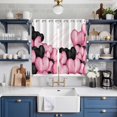 thumbnail image 2 of Valentine's Day Kitchen Curtains Window Panels, Romantic Love Heart Ballons Pink and Black Insulated Window Treatment Curtain, Grommet Curtains for Bedroom/Living Room/Bathroom, 2 Piece 42"Wx63"L, 2 of 8