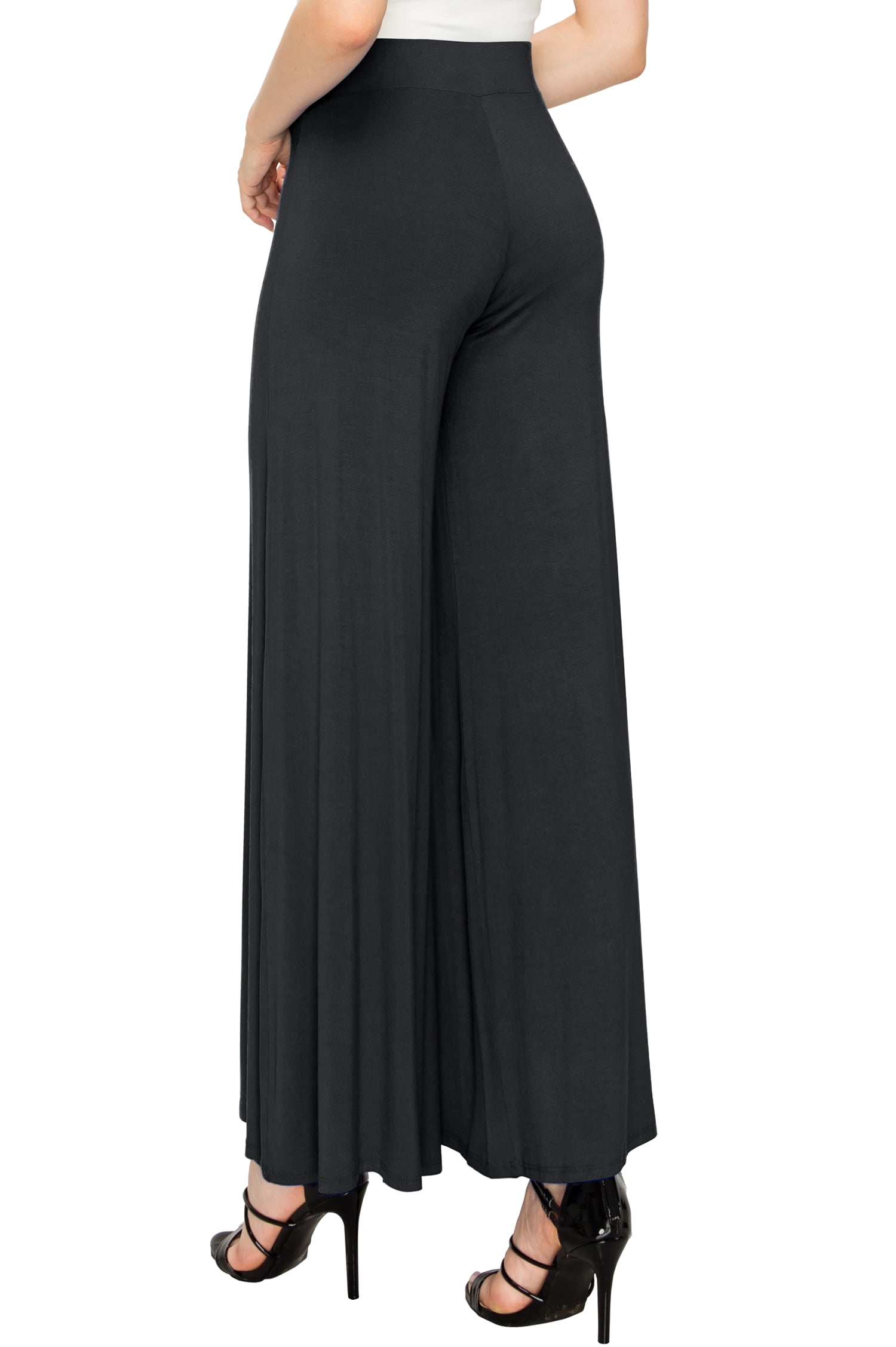 Made by Johnny Women's Wide Leg Palazzo Lounge Pants L BLACK