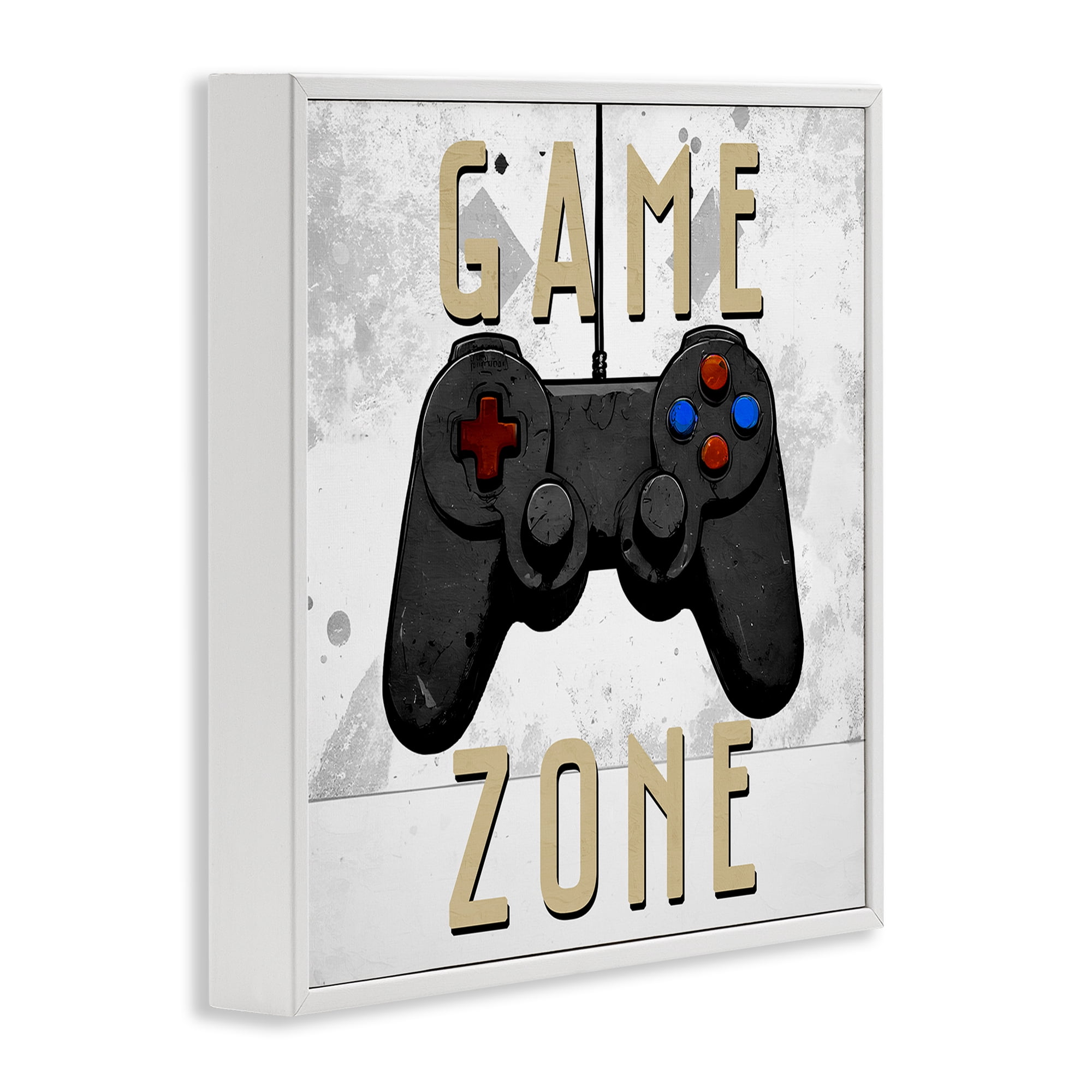 Stupell Industries Game Zone Control White Framed Giclee Art, design by Kim Allen