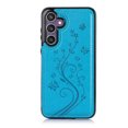thumbnail image 2 of Feishell Back Case for Samsung Galaxy S23 FE,Embossed Pattern PU Leather Wallet Phone Case with ID Credit Card Slots Shockproof Magnetic Buckle Back Flip Holder Protective Cover,Blue, 2 of 8