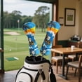 thumbnail image 3 of Uorisanigo Golf Club Headcover for Fairway Woods Driver Hybrids, Premium PU Leather 3-Pack Hawaiian Plumeria Palm Tree Golf Headcovers Set with Abrasion-Resistant Soft lining, 3 of 7