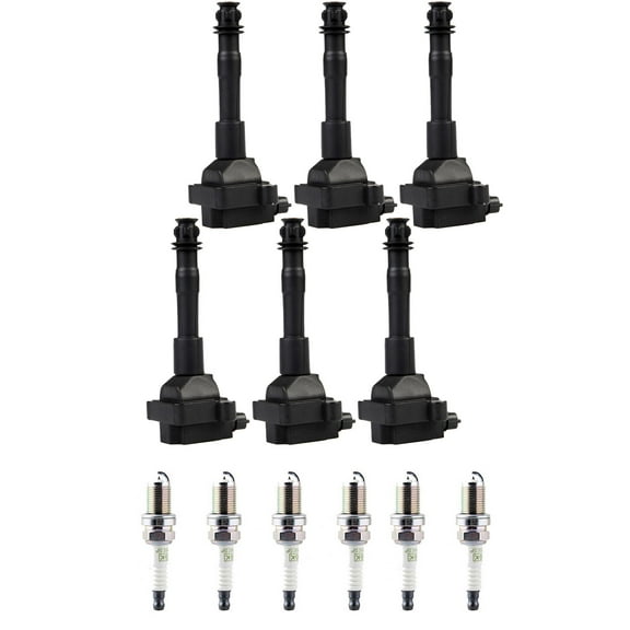 Set of 6 ISA Ignition Coils and 6 NGK Spark Plugs Compatible with 2008 Porsche 911 3.6L H6 3606cc -ci; Turbo; Turbocharged; GAS; DOHC Replacement for UF544