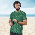 thumbnail image 4 of Wukai Monstera Leaves Print Men's Short-Sleeved Mesh T-Shirt,Quick-Dry Short Sleeve Workout T-Shirt-Large, 4 of 8